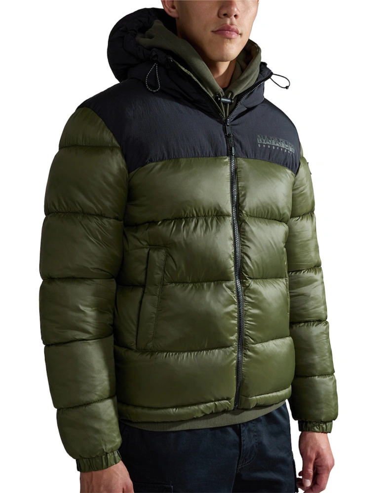 Mens A-Hornelen Puffer Coat (Green/Black)