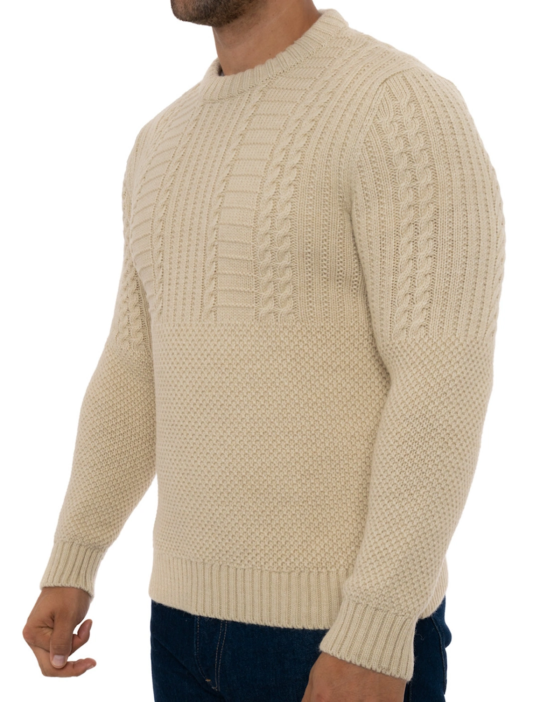 Mens Vintage Jacob Crew Knit Sweatshirt (Ecru)