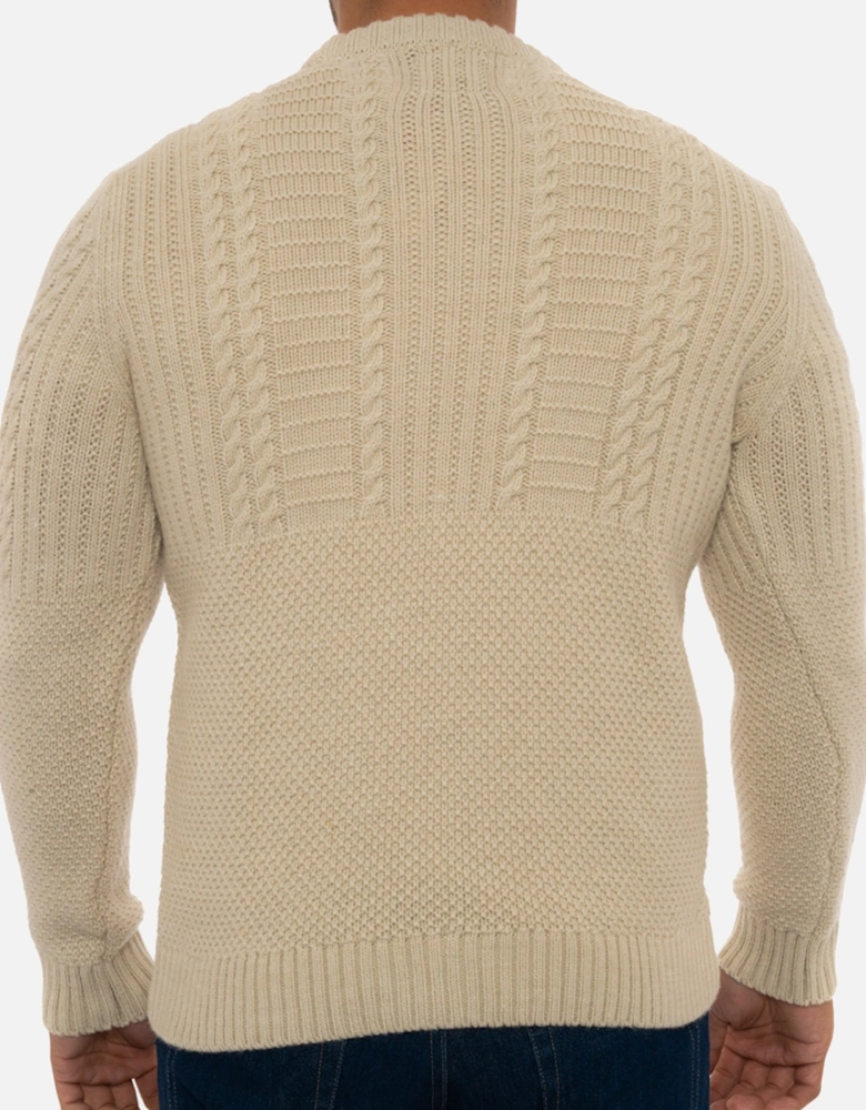 Mens Vintage Jacob Crew Knit Sweatshirt (Ecru)