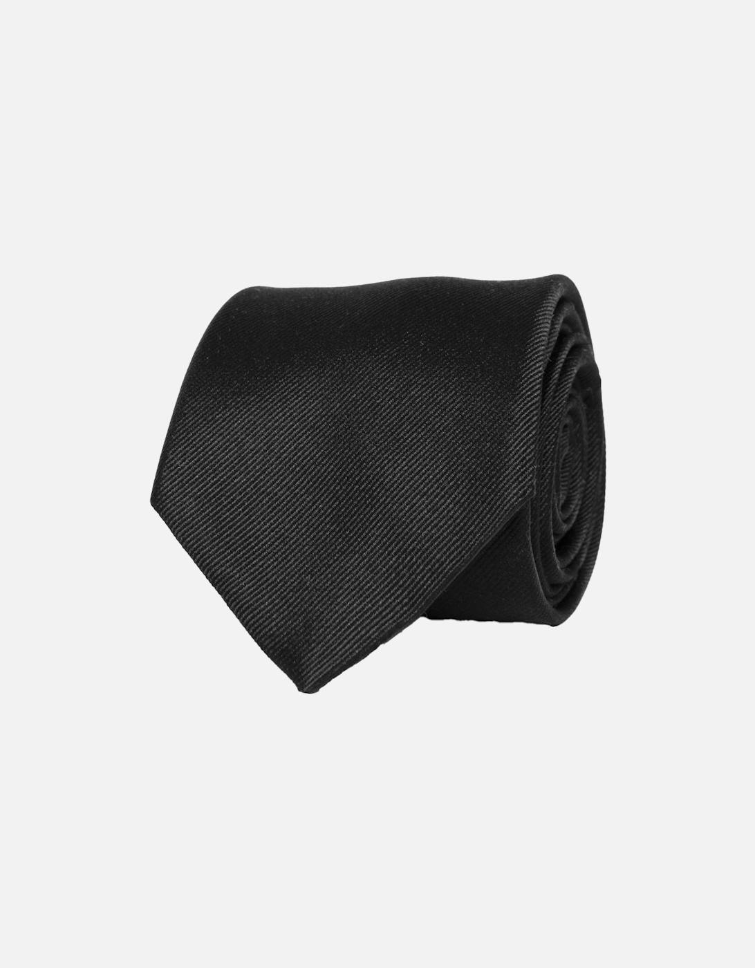 Mens Classic Ribbed Tie (Black), 3 of 2