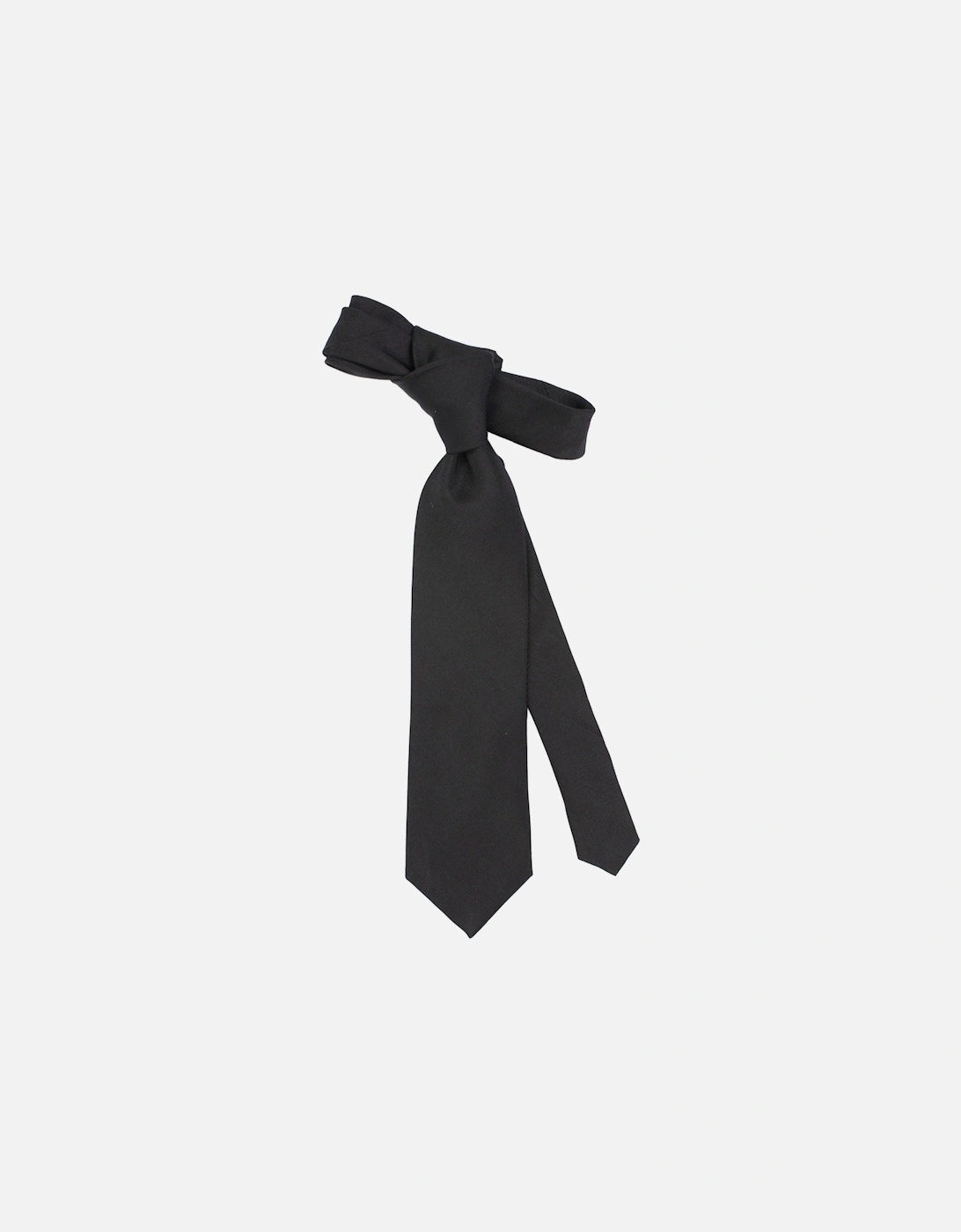 Mens Classic Ribbed Tie (Black)