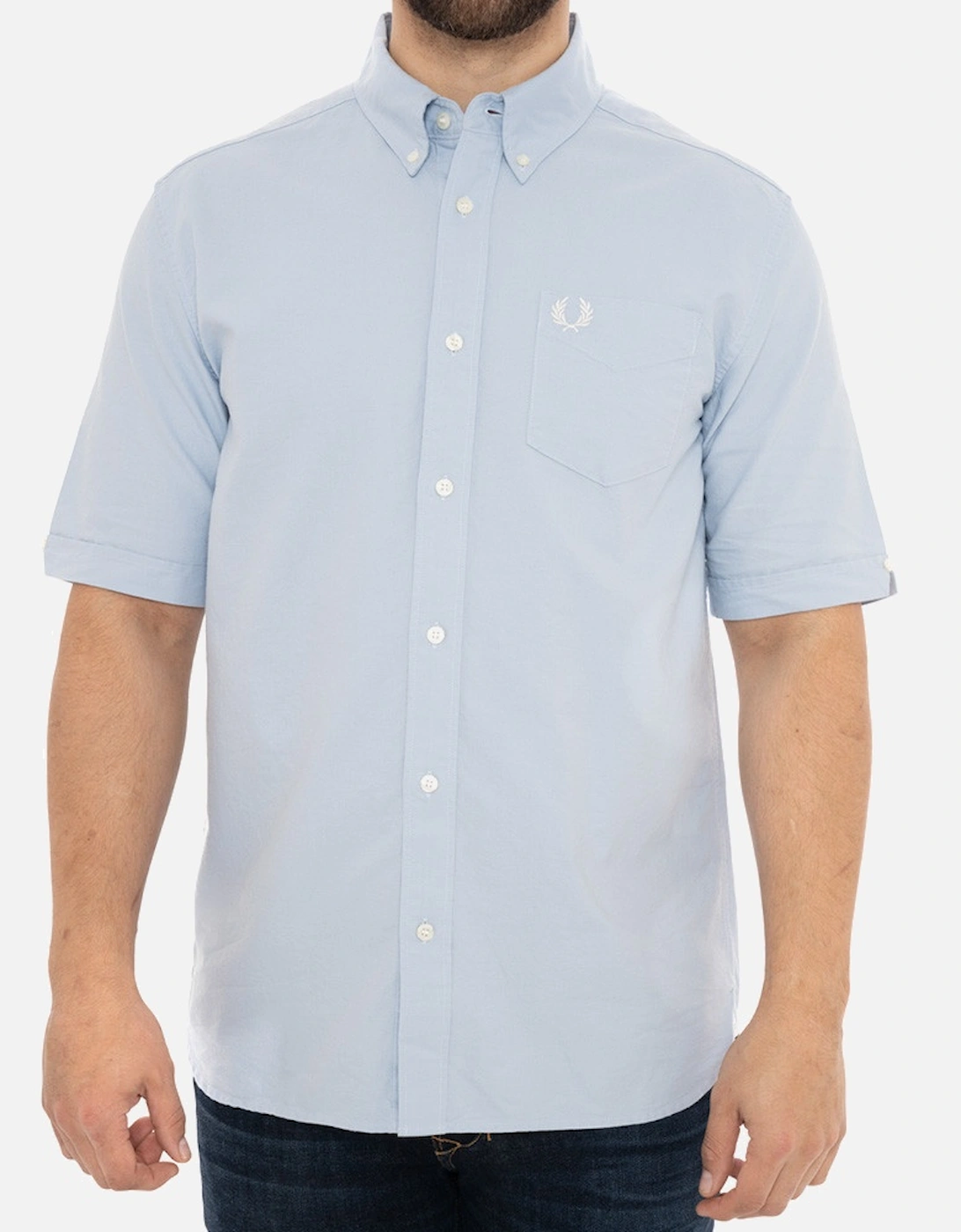 Mens Oxford S/S Shirt (Smoke Blue), 8 of 7