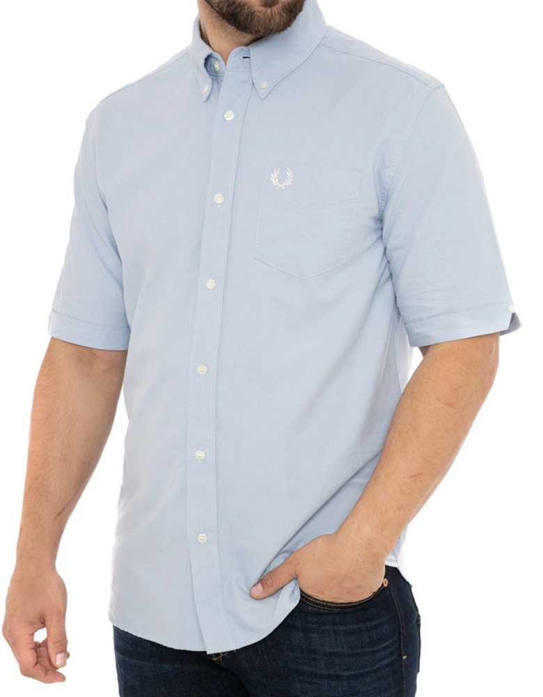 Mens Oxford S/S Shirt (Smoke Blue)
