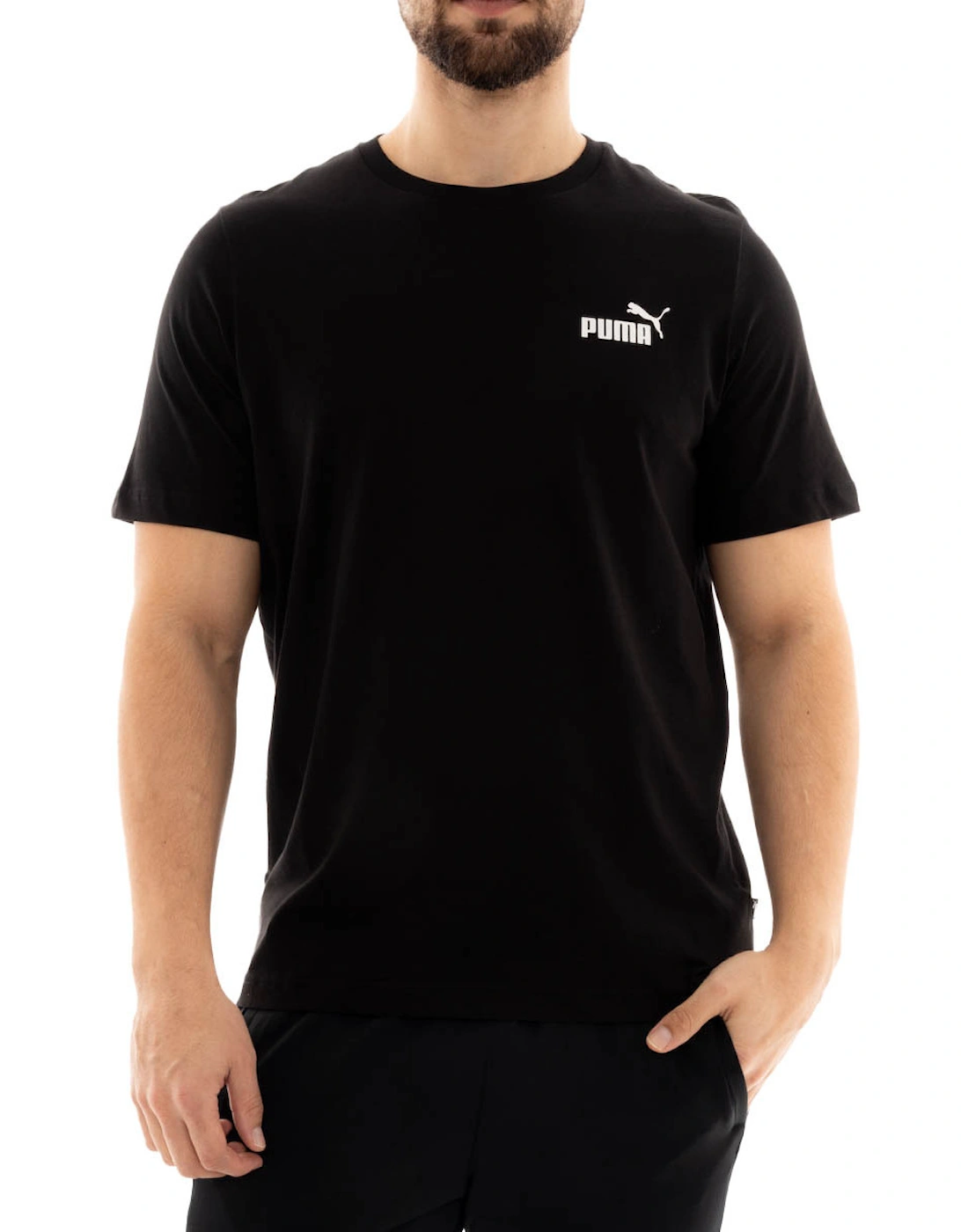 Mens Essential Small Logo T-Shirt (Black), 4 of 3