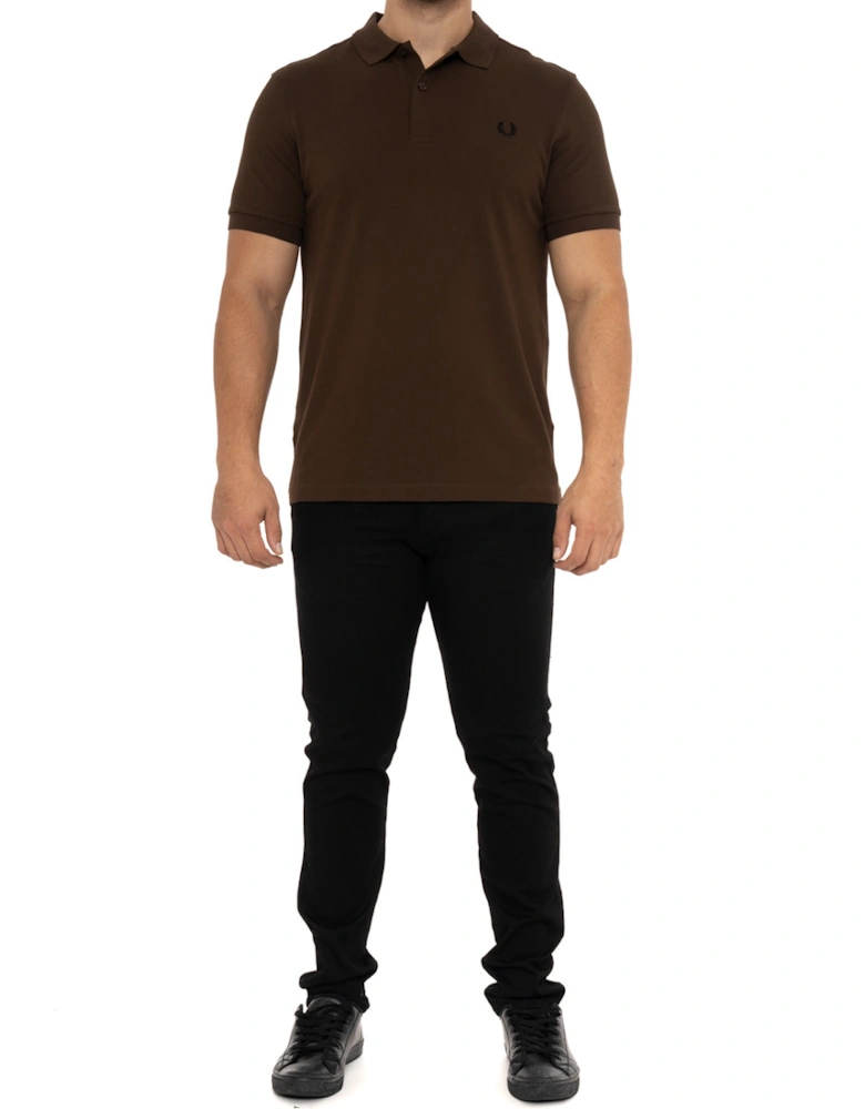 Mens Plain Polo Shirt (Brown)