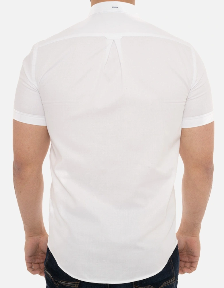 Mens Abstract Trim S/S Shirt (White)