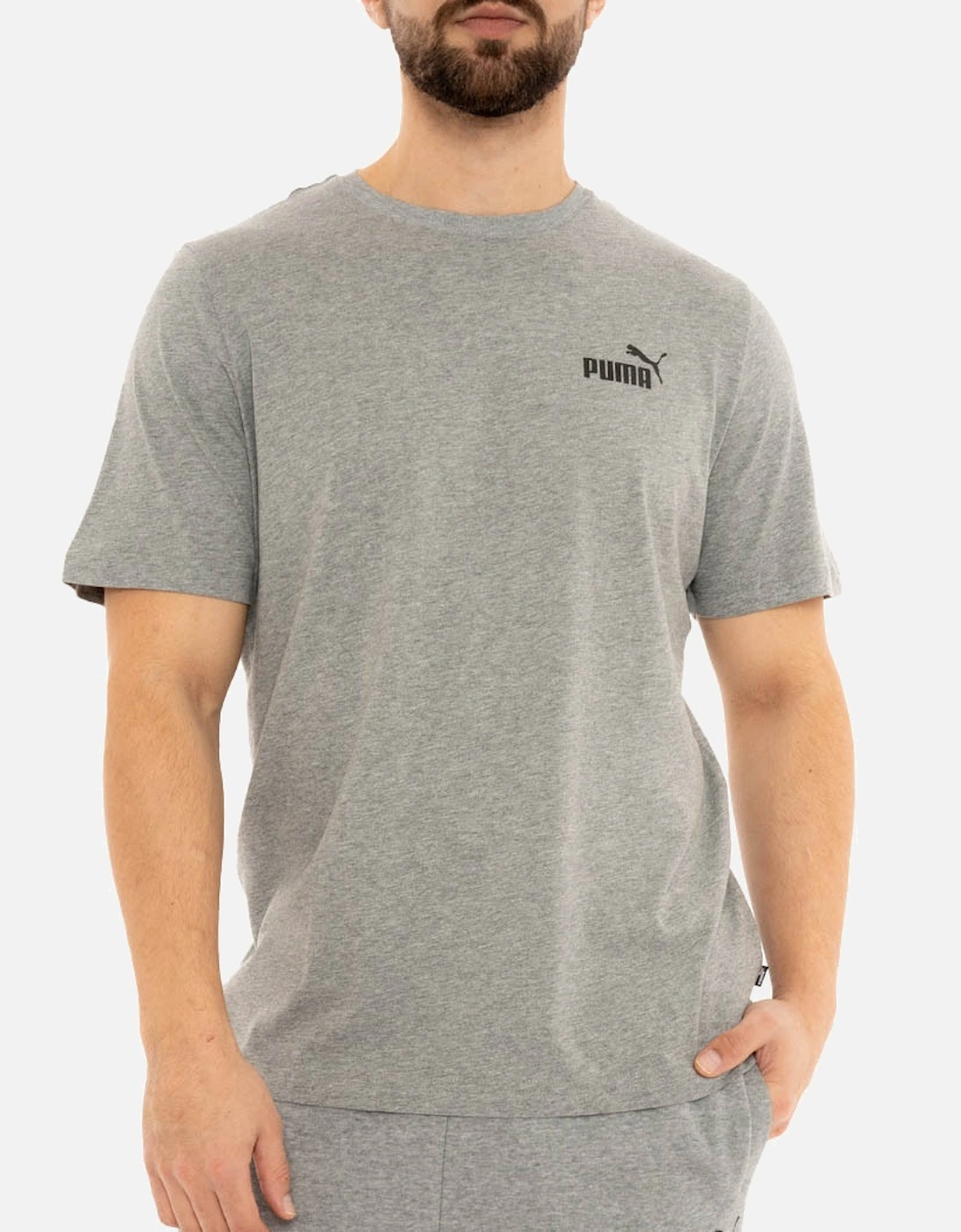 Mens Essential Small Logo T-Shirt (Grey), 4 of 3