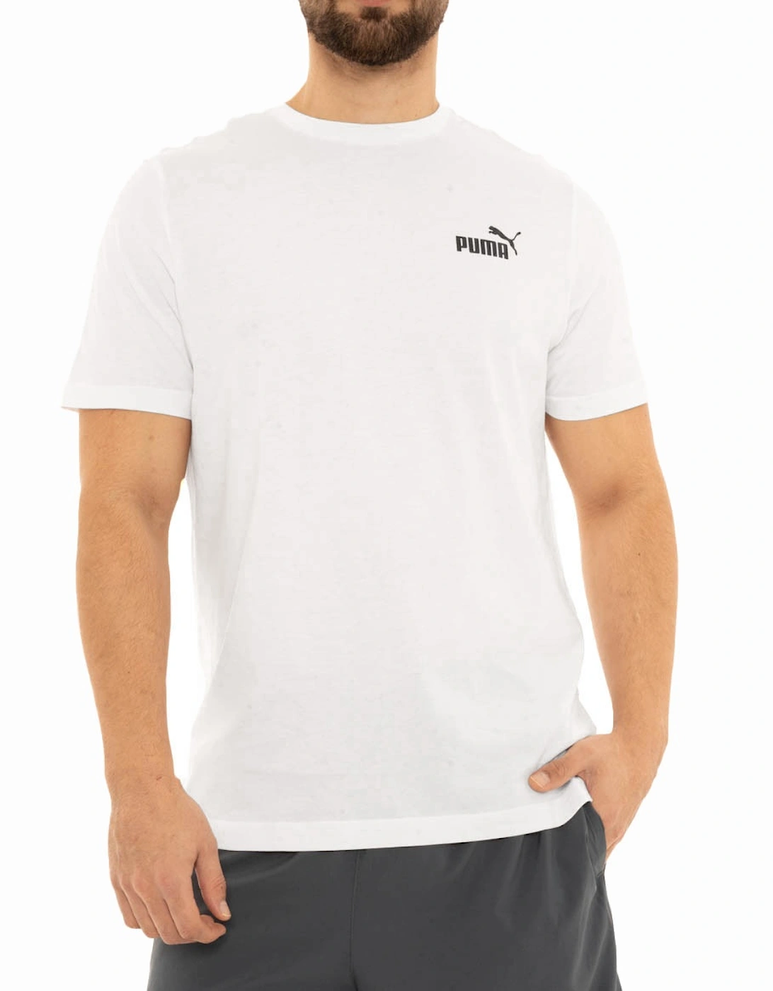 Mens Essential Small Logo T-Shirt (White), 4 of 3