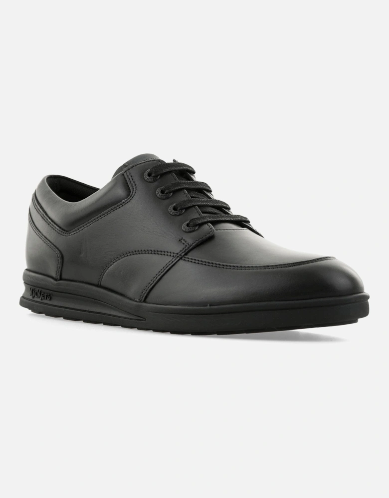 Mens Troiko Lace Leather Shoes (Black)