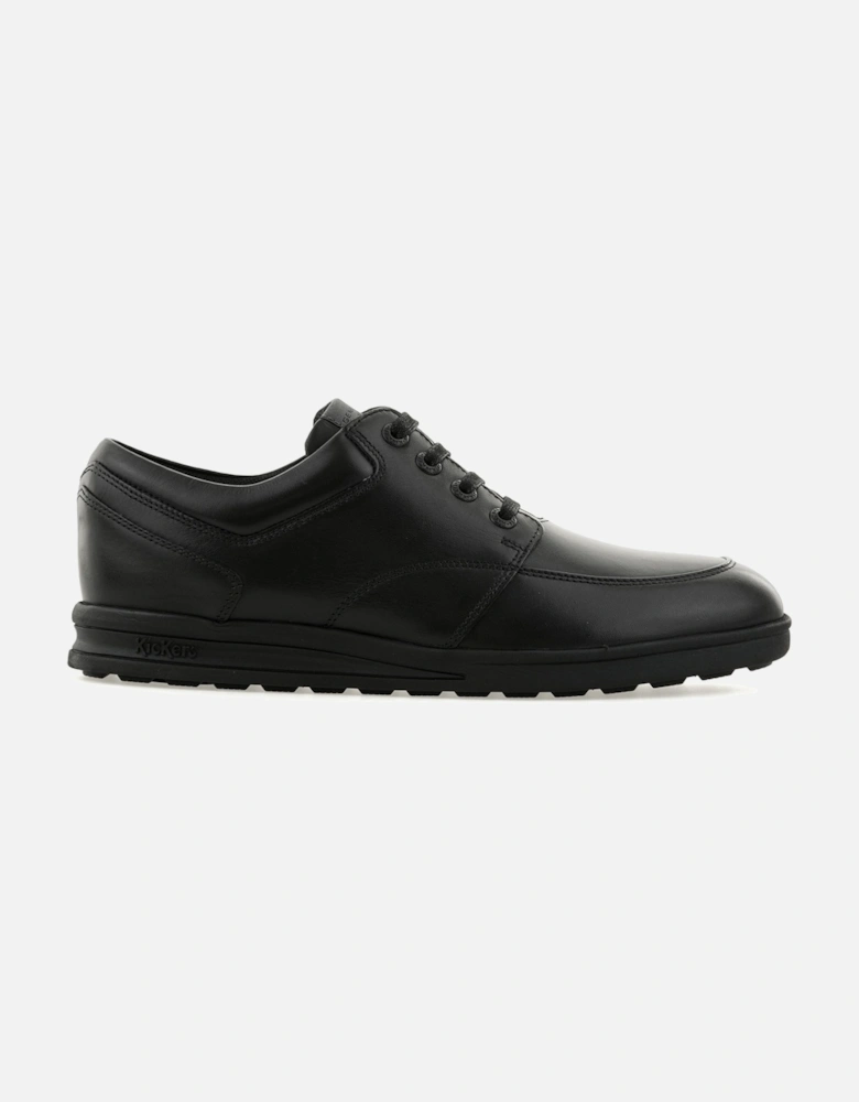 Mens Troiko Lace Leather Shoes (Black)