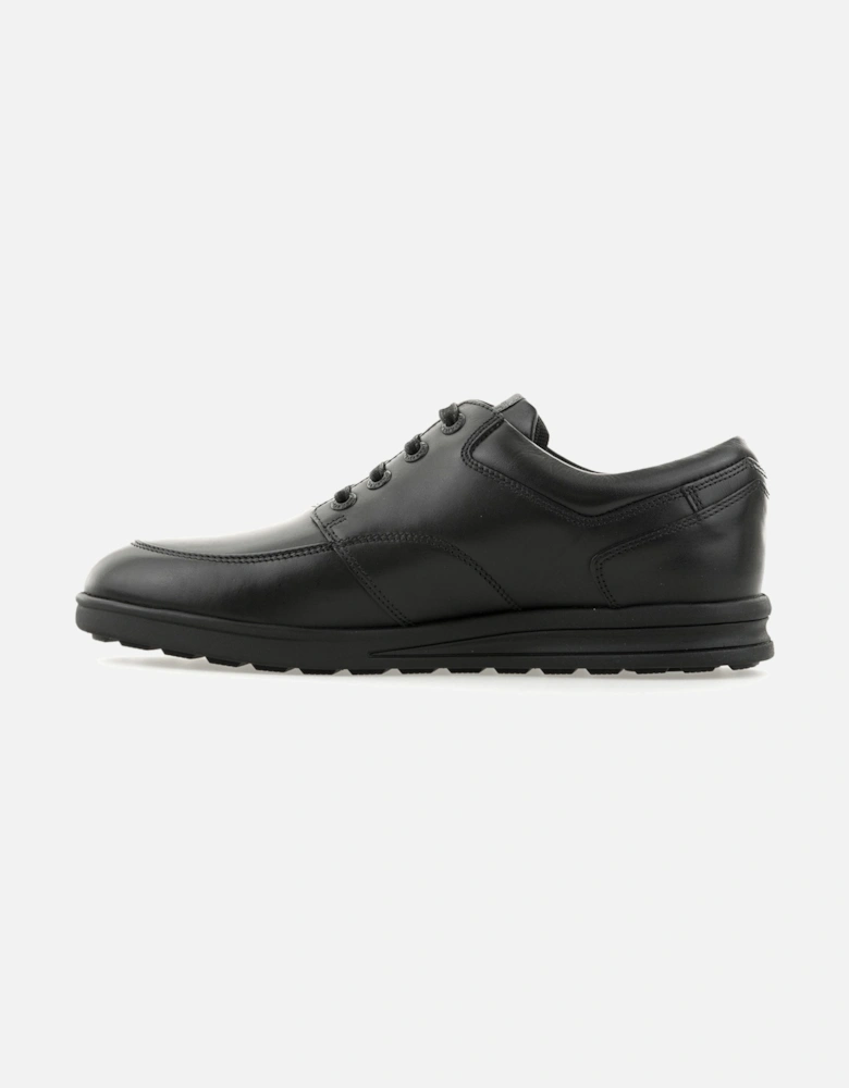 Mens Troiko Lace Leather Shoes (Black)