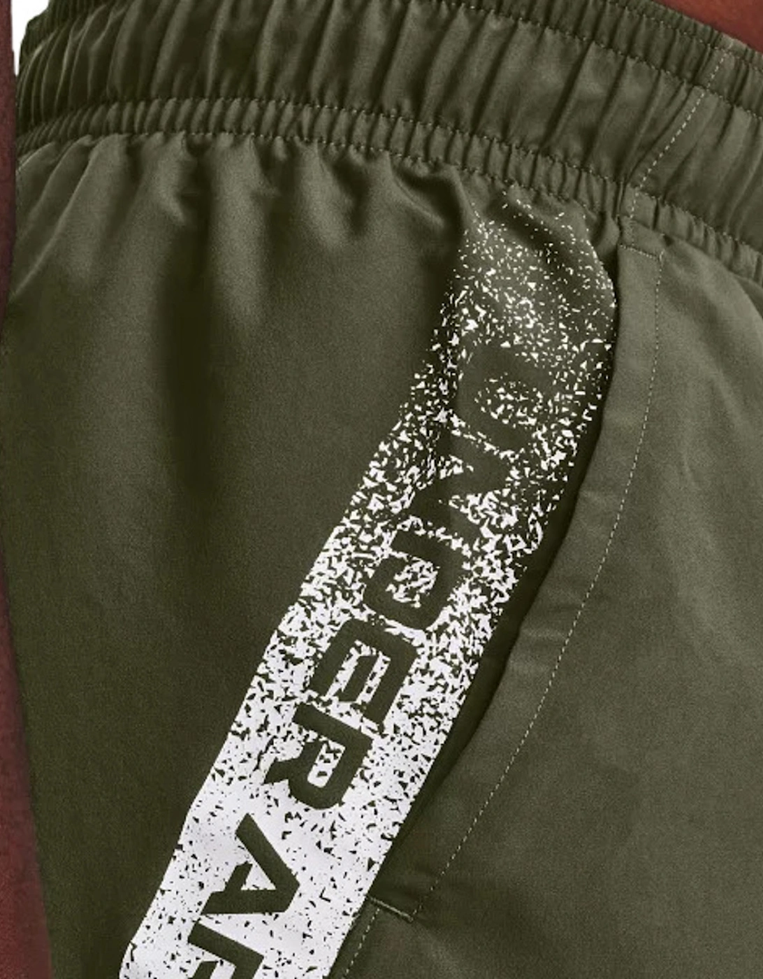 Mens Woven Graphic Shorts (Olive)