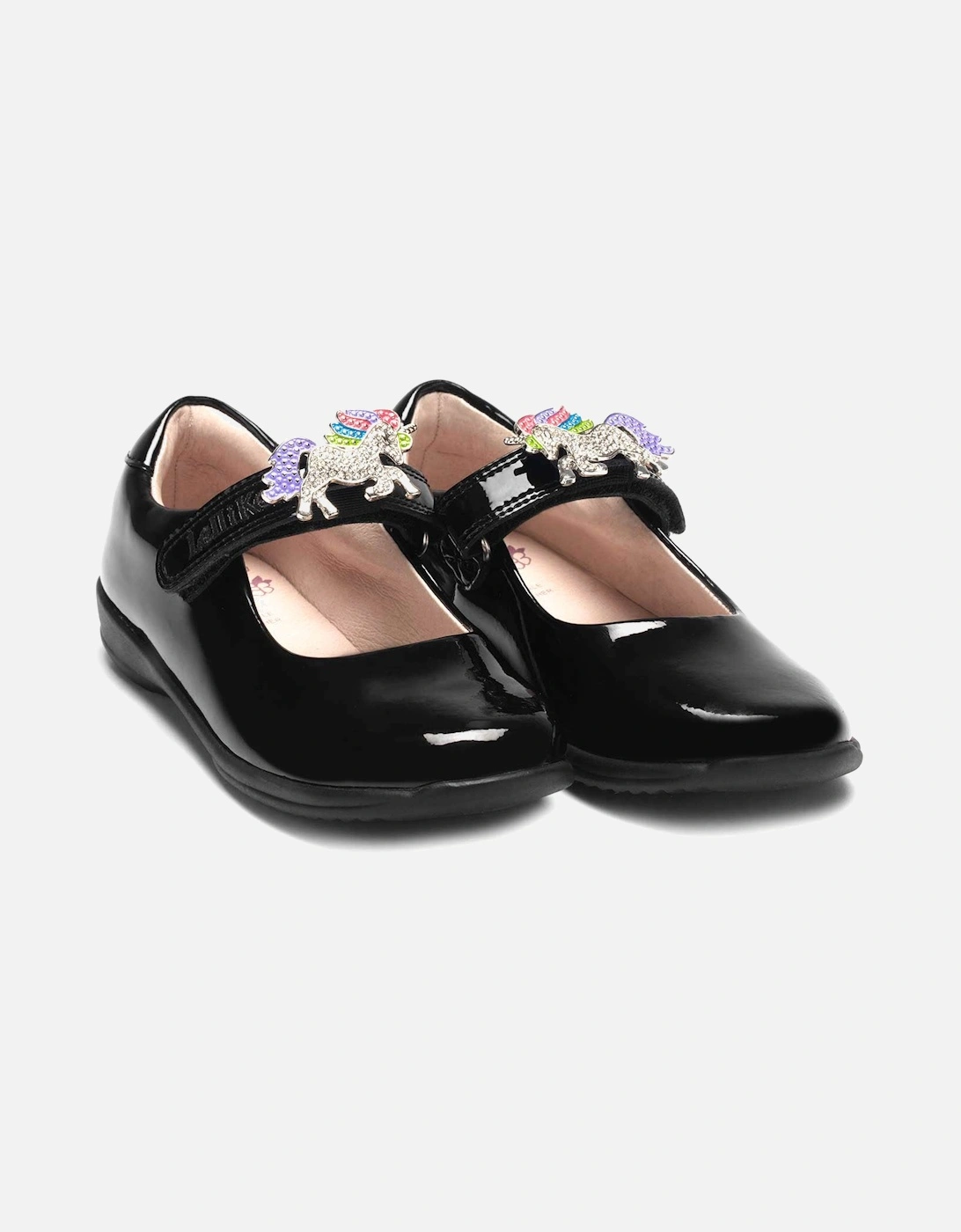 Juniors Blossom 2 Unicorn Patent Shoes (Black), 8 of 7