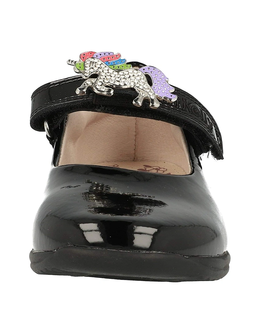 Juniors Blossom 2 Unicorn Patent Shoes (Black)