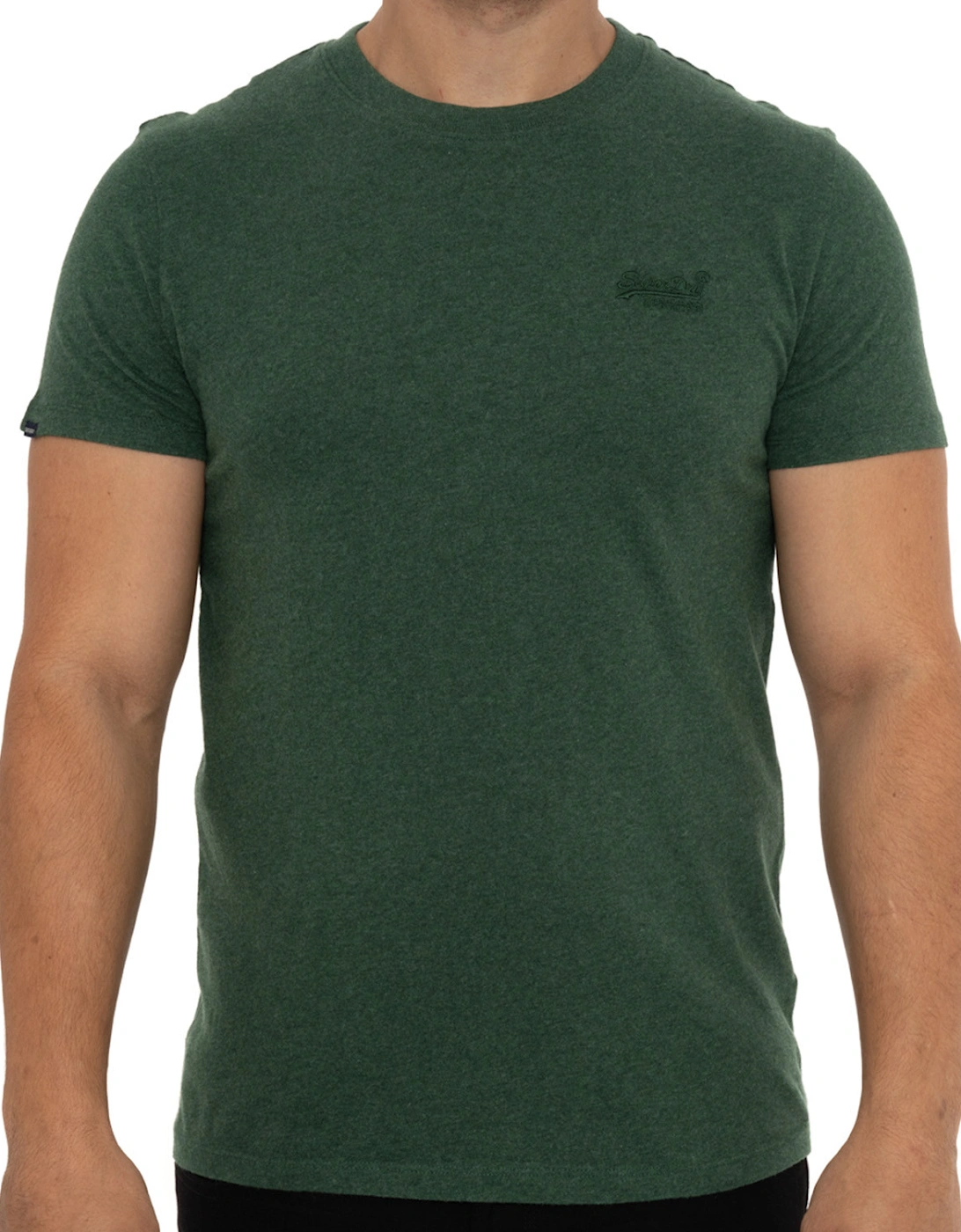 Mens Vintage Embroidered Logo T-Shirt (Green), 8 of 7