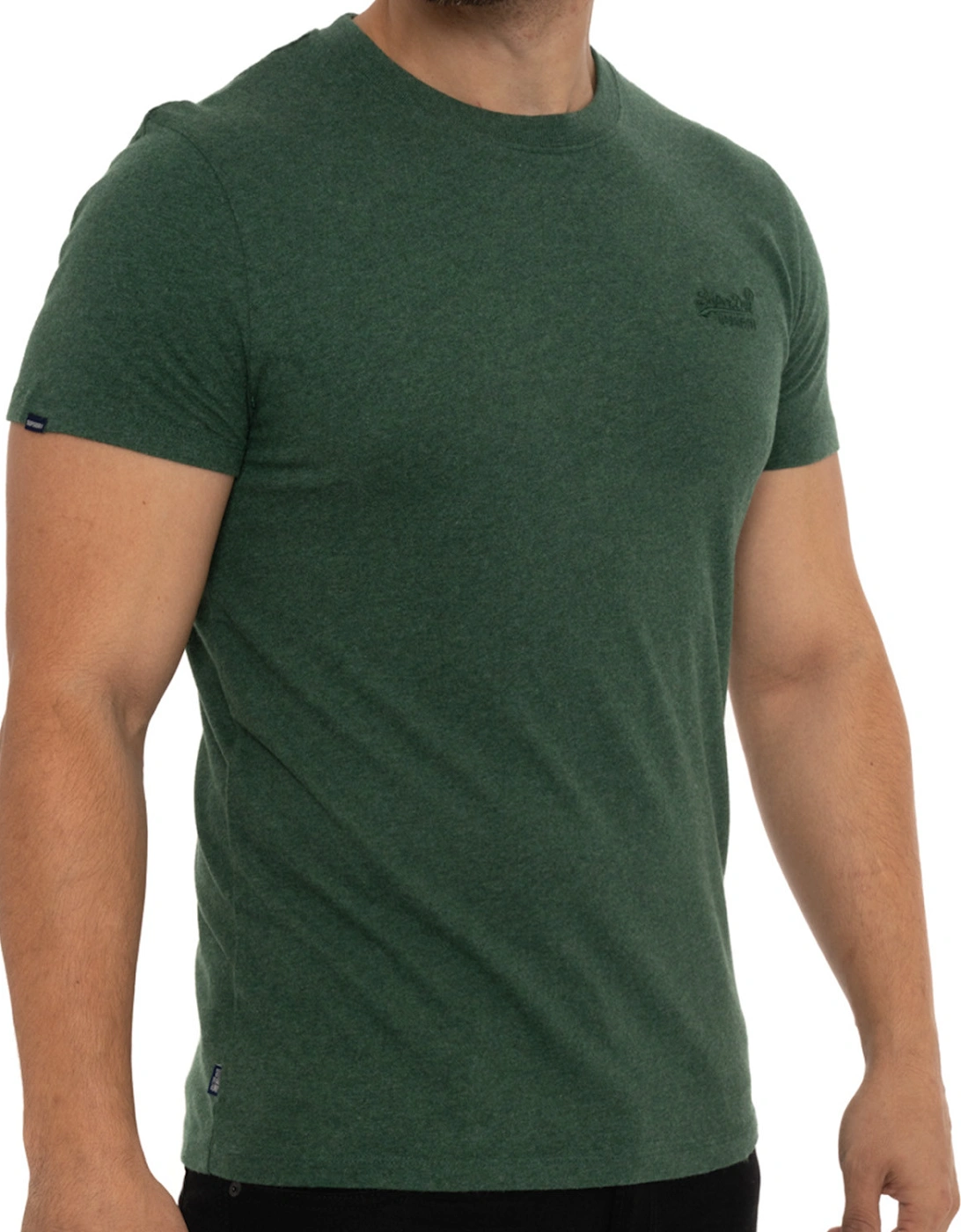 Mens Vintage Embroidered Logo T-Shirt (Green)