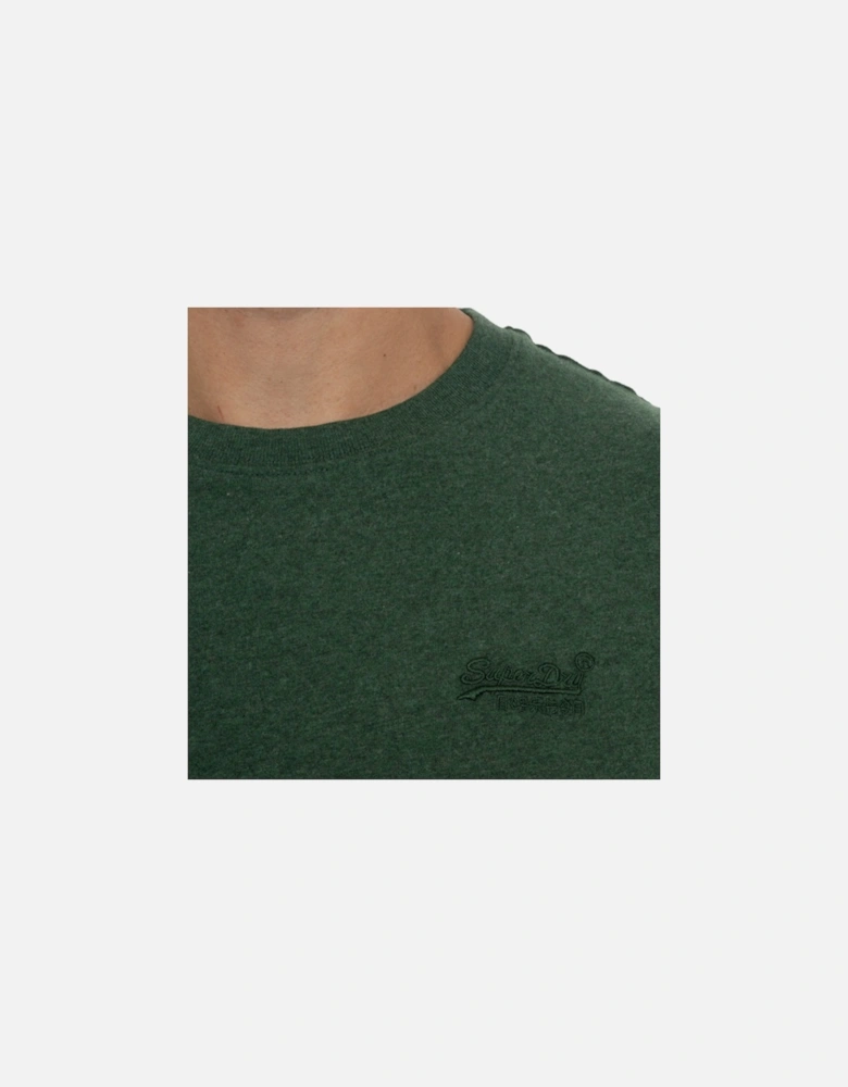 Mens Vintage Embroidered Logo T-Shirt (Green)