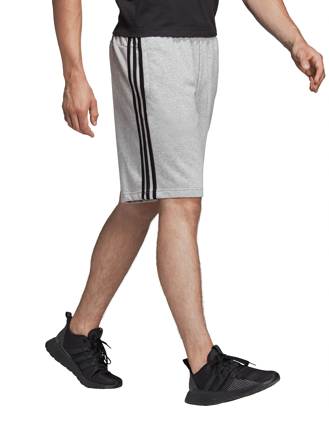 Mens Essentials 3 Stripes French Terry Shorts (Grey)