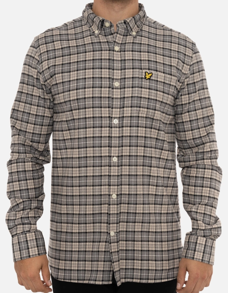 Lyle & Scott Mens Check Flannel Shirt (Grey)