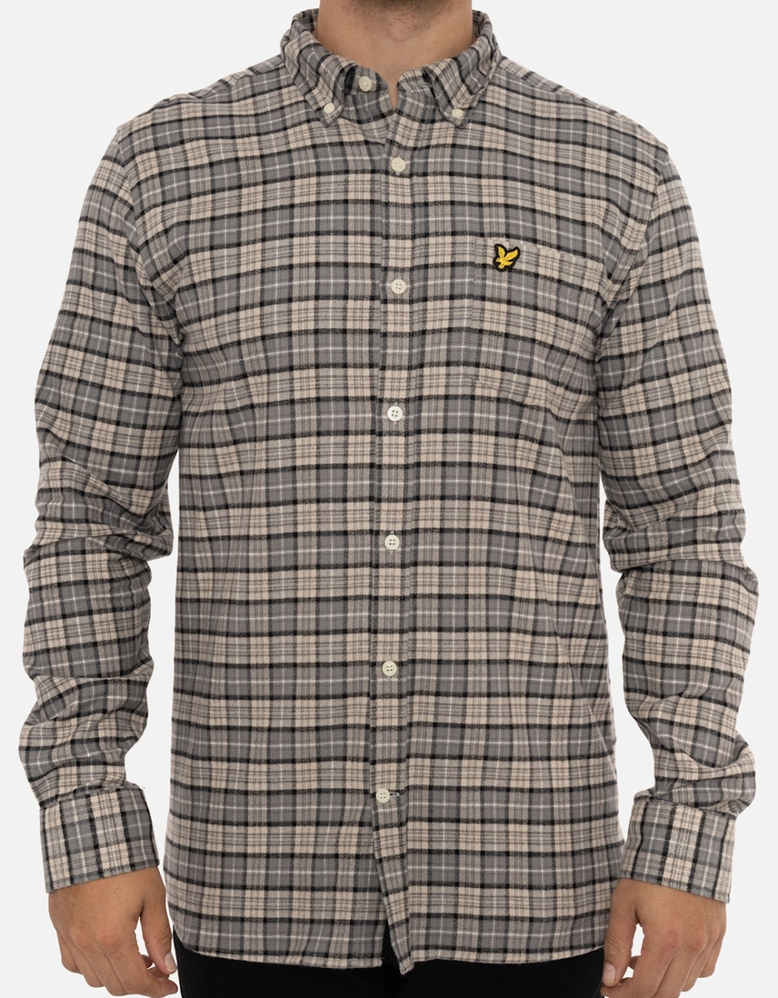 Lyle & Scott Mens Check Flannel Shirt (Grey), 8 of 7