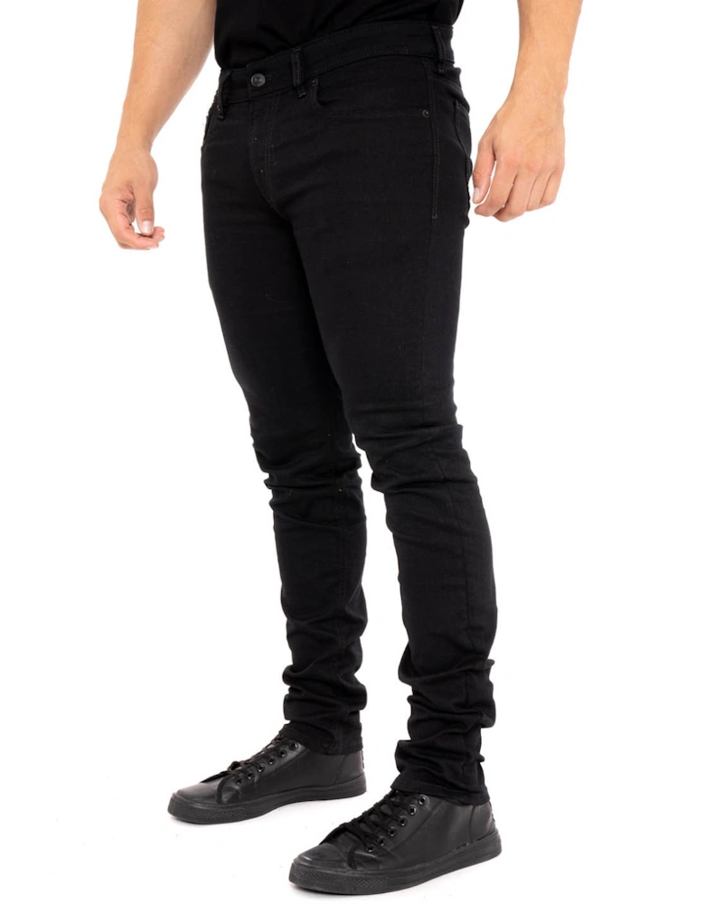 Mens Sleenker 09C51 Skinny Jeans (Black)
