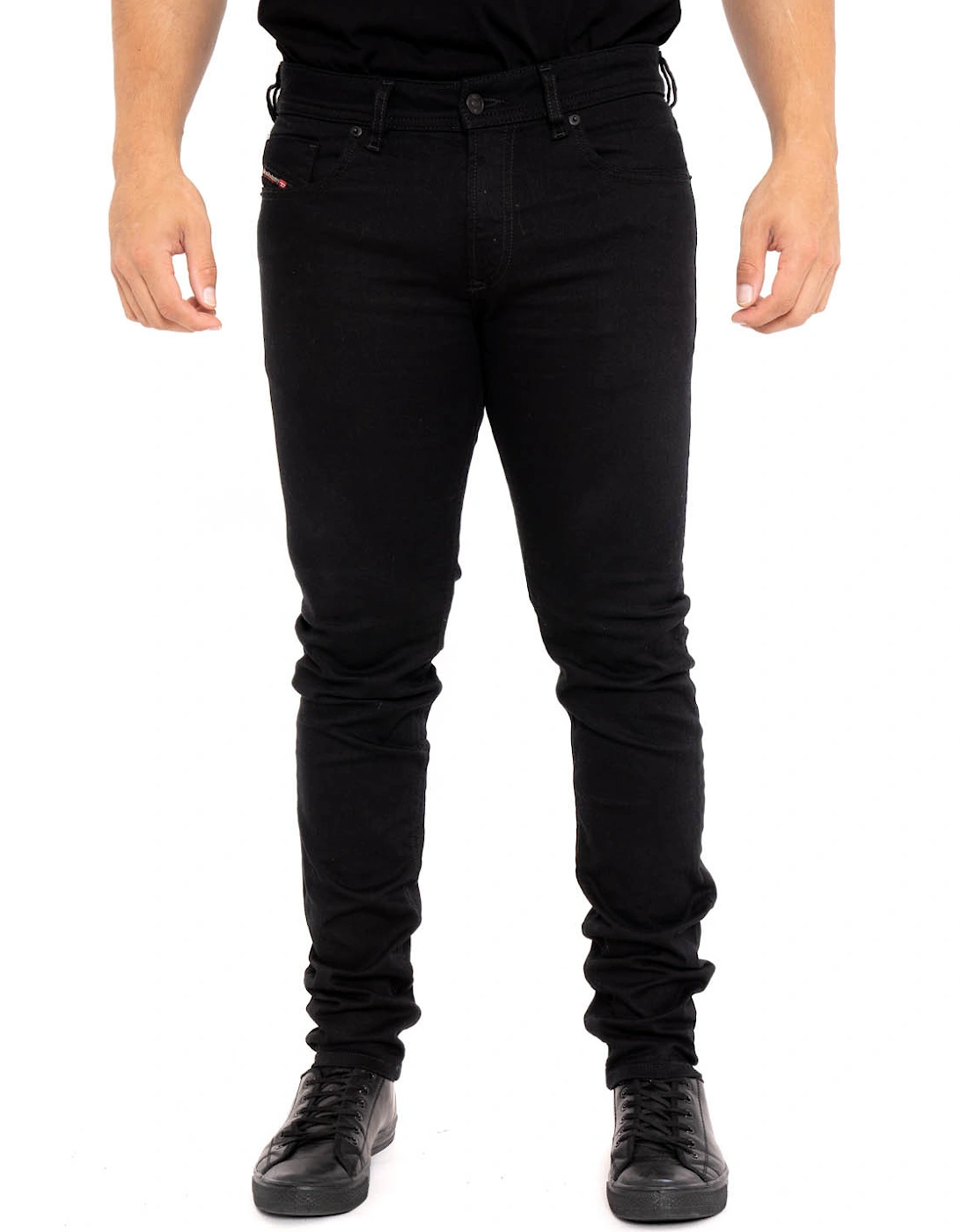 Mens Sleenker 09C51 Skinny Jeans (Black), 4 of 3