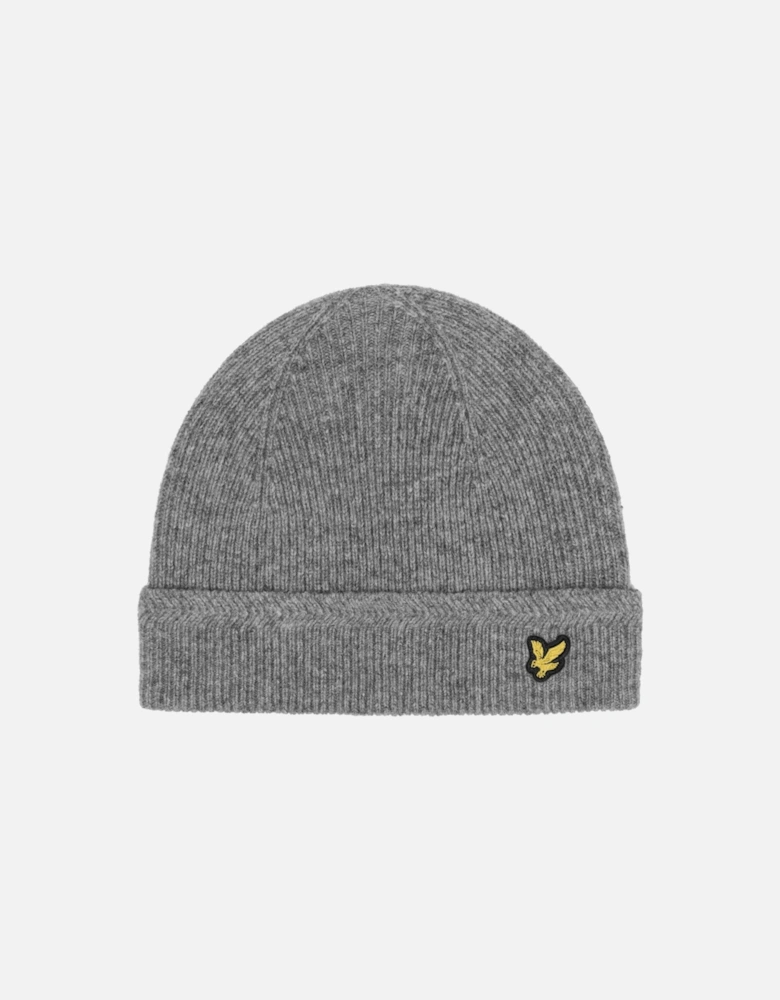 Lyle & Scott Mens Racked Rib Beanie (Grey)