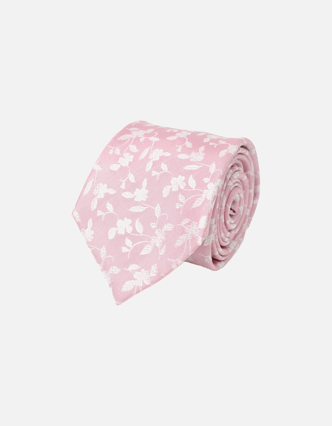 Mens Brice Woven Silk Floral Tie (Pink), 2 of 1