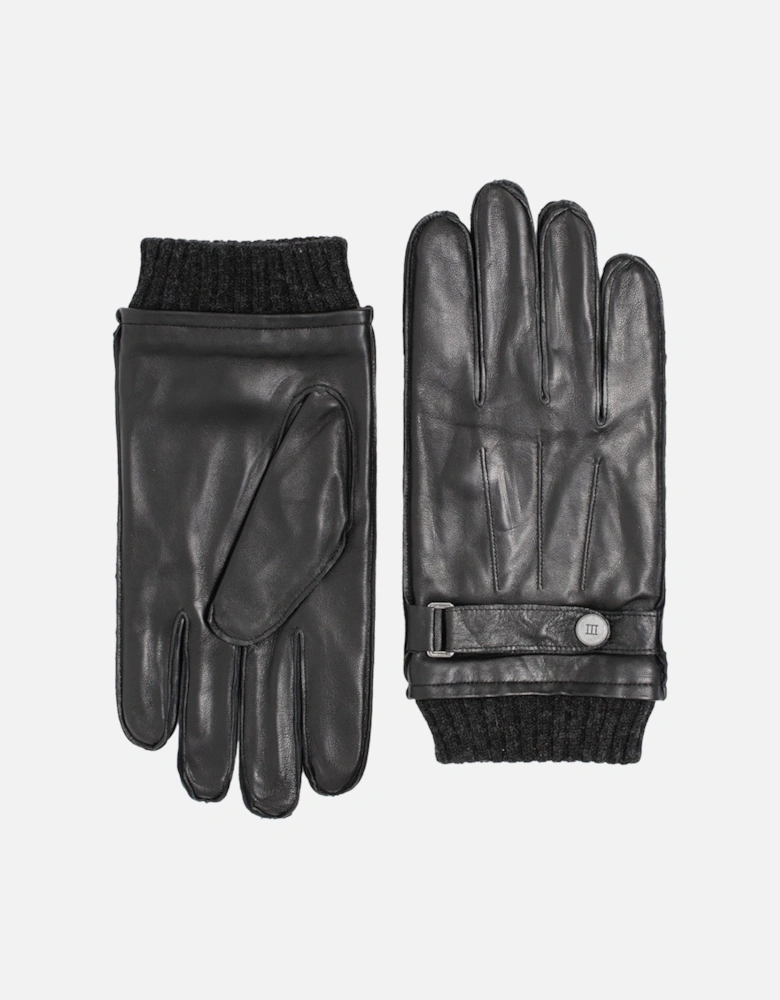 Mens Stipe Sheep-Leather Gloves (Black)