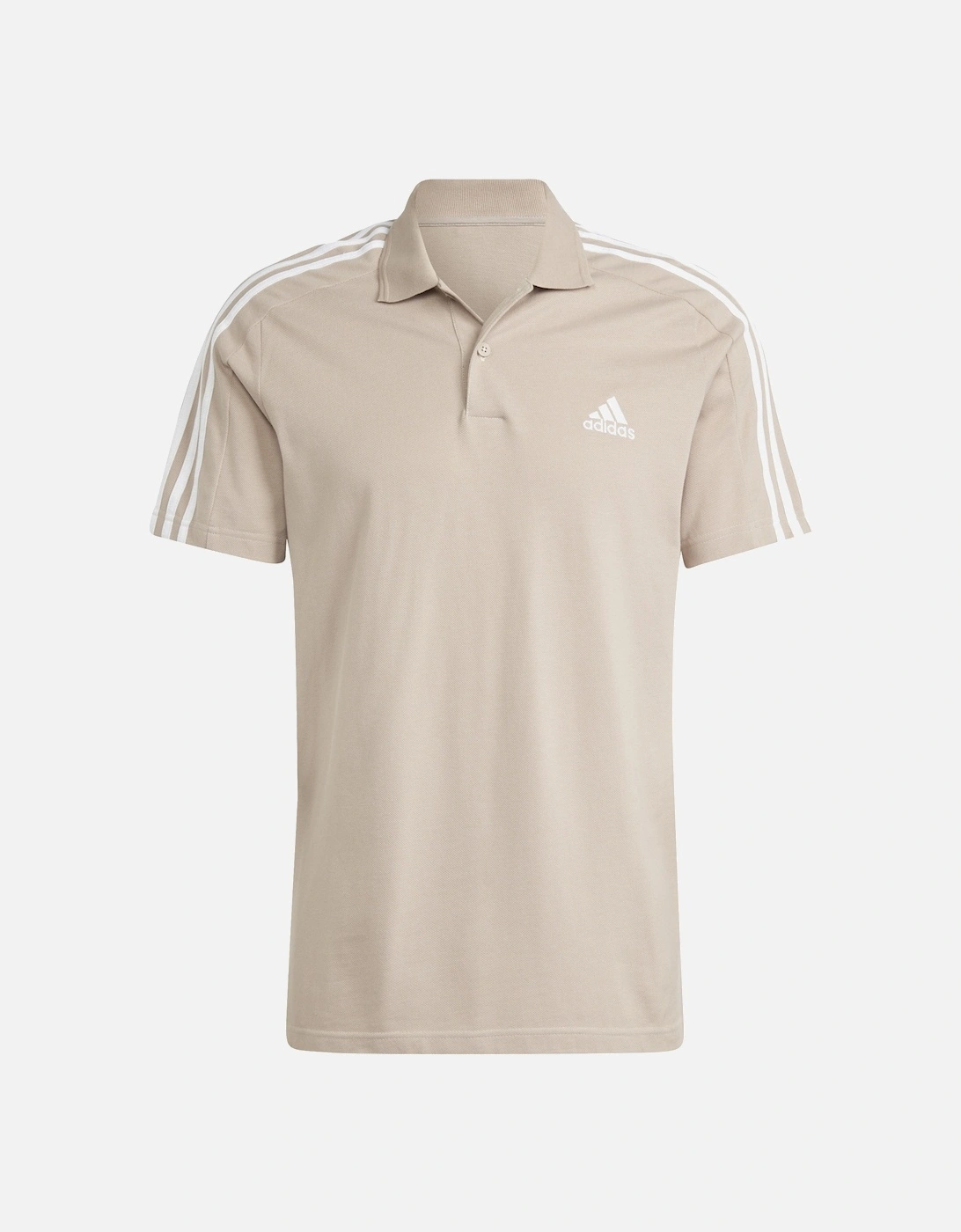 Mens 3 Stripe Polo Shirt (Taupe), 7 of 6