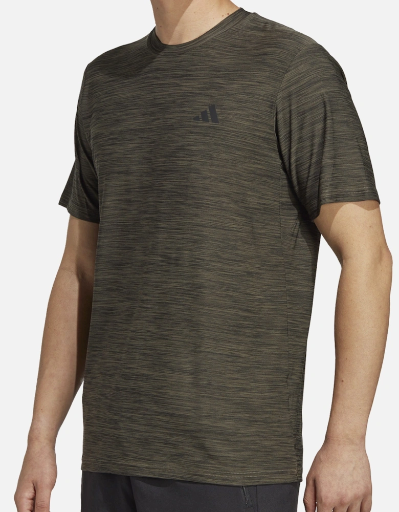 Mens Training Essential Stretch T-Shirt (Olive)