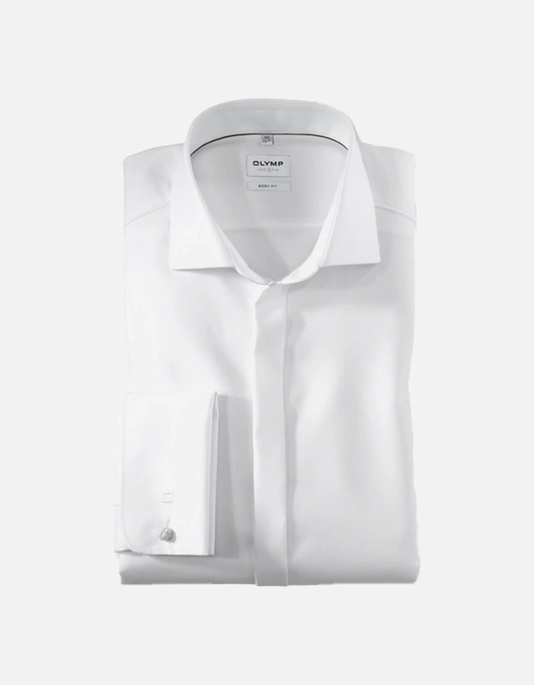 Mens Body Fit Dress Shirt (White)