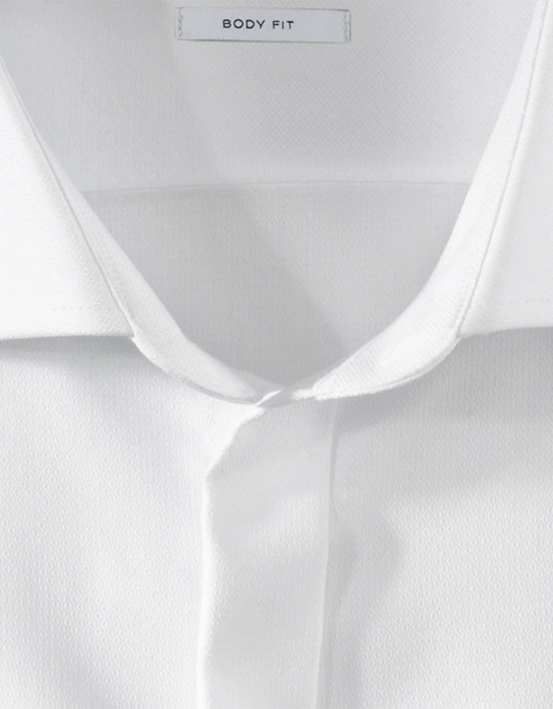 Mens Body Fit Dress Shirt (White)