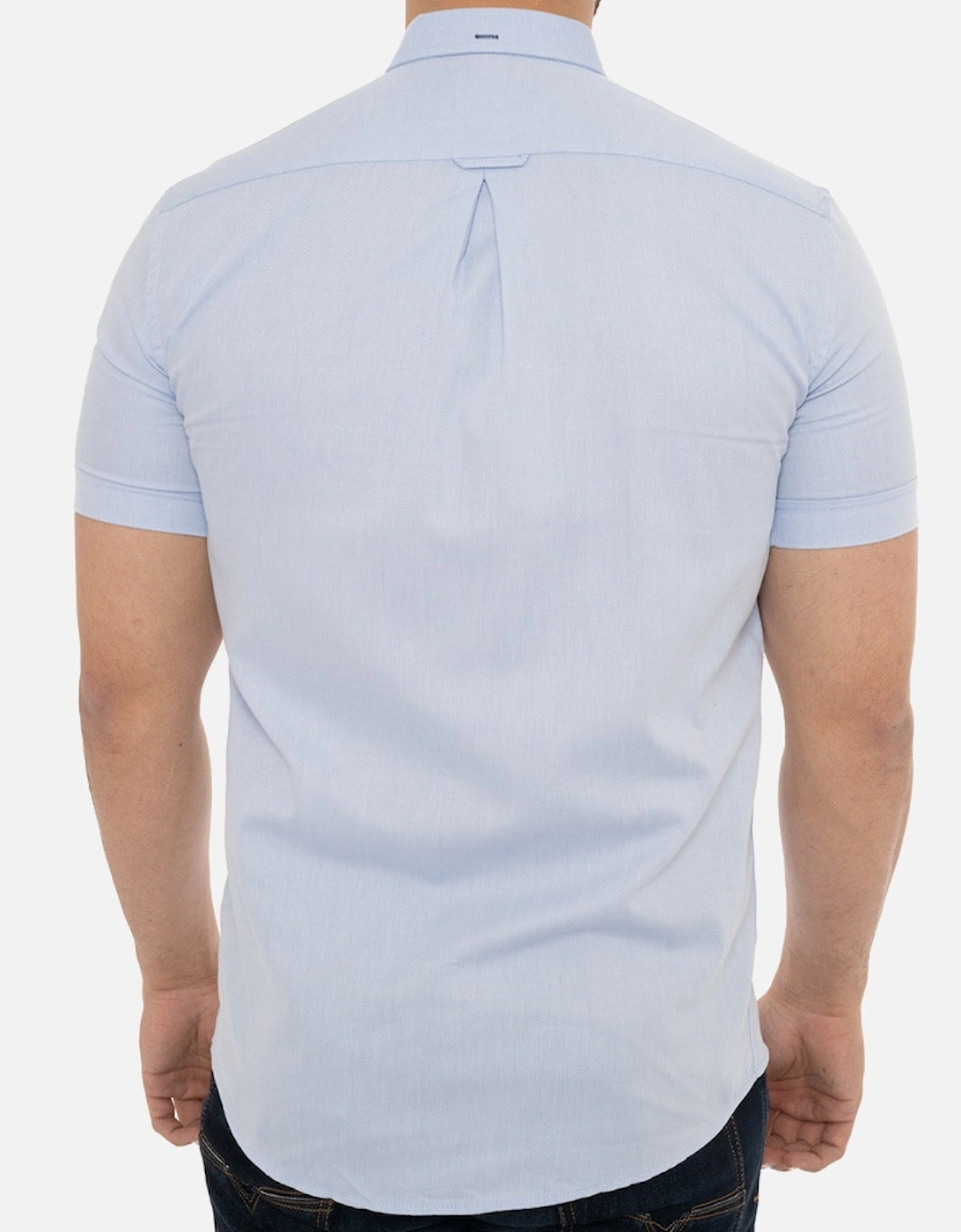 Mens Abstract Trim S/S Shirt (Sky Blue)