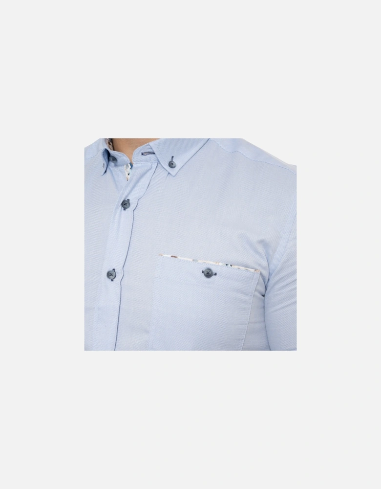 Mens Abstract Trim S/S Shirt (Sky Blue)