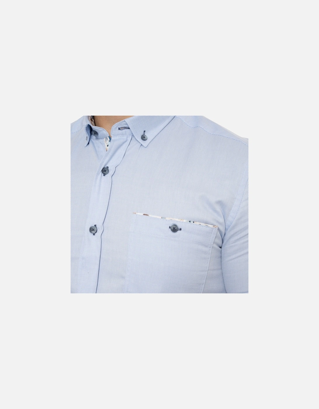 Mens Abstract Trim S/S Shirt (Sky Blue)