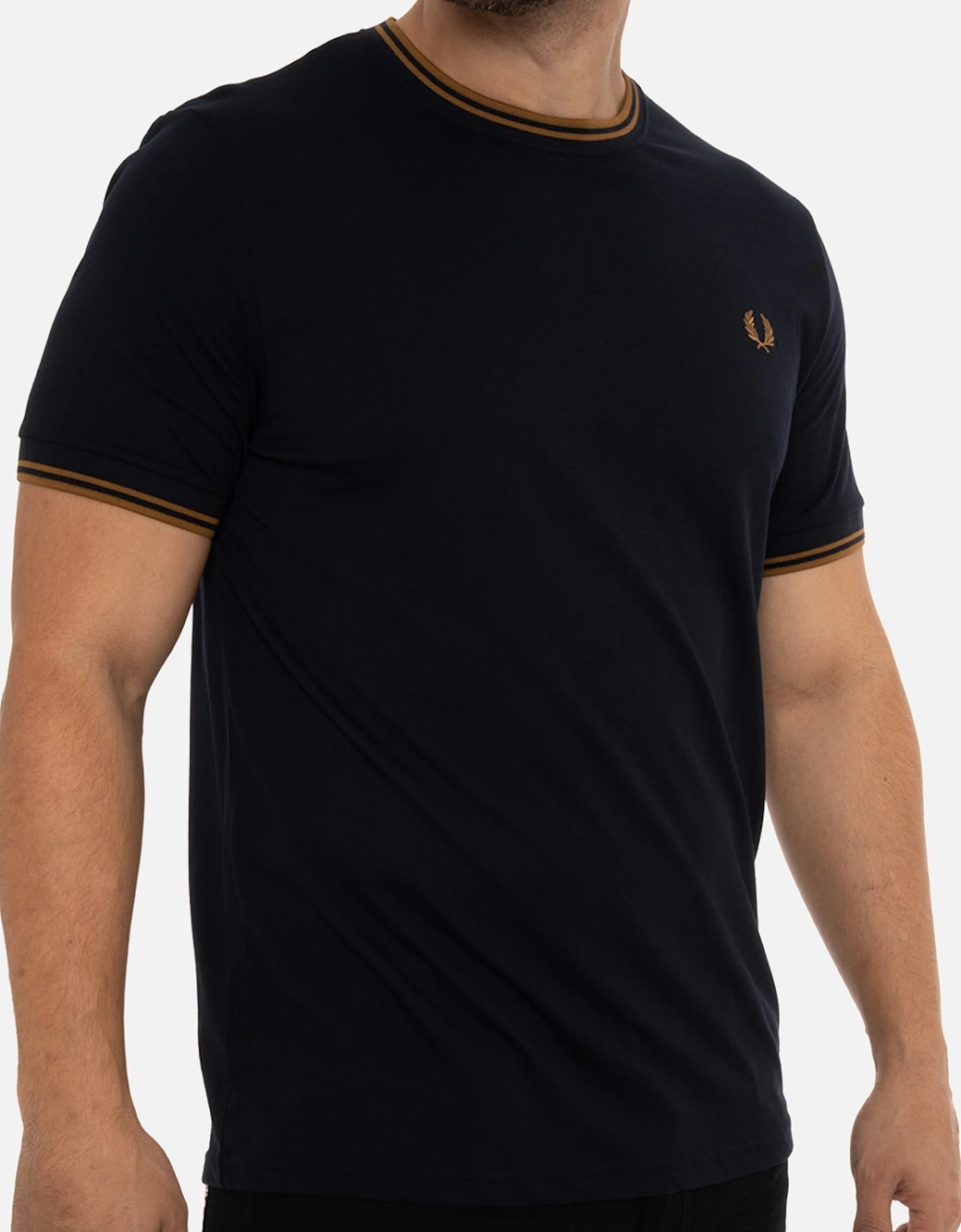 Mens Twin Tipped T-Shirt (Navy/Brown)