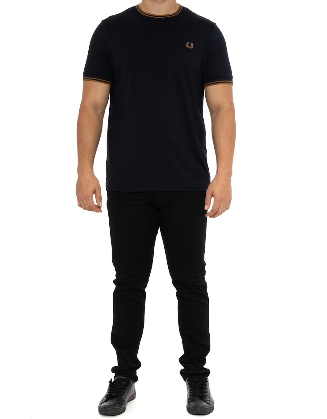 Mens Twin Tipped T-Shirt (Navy/Brown)