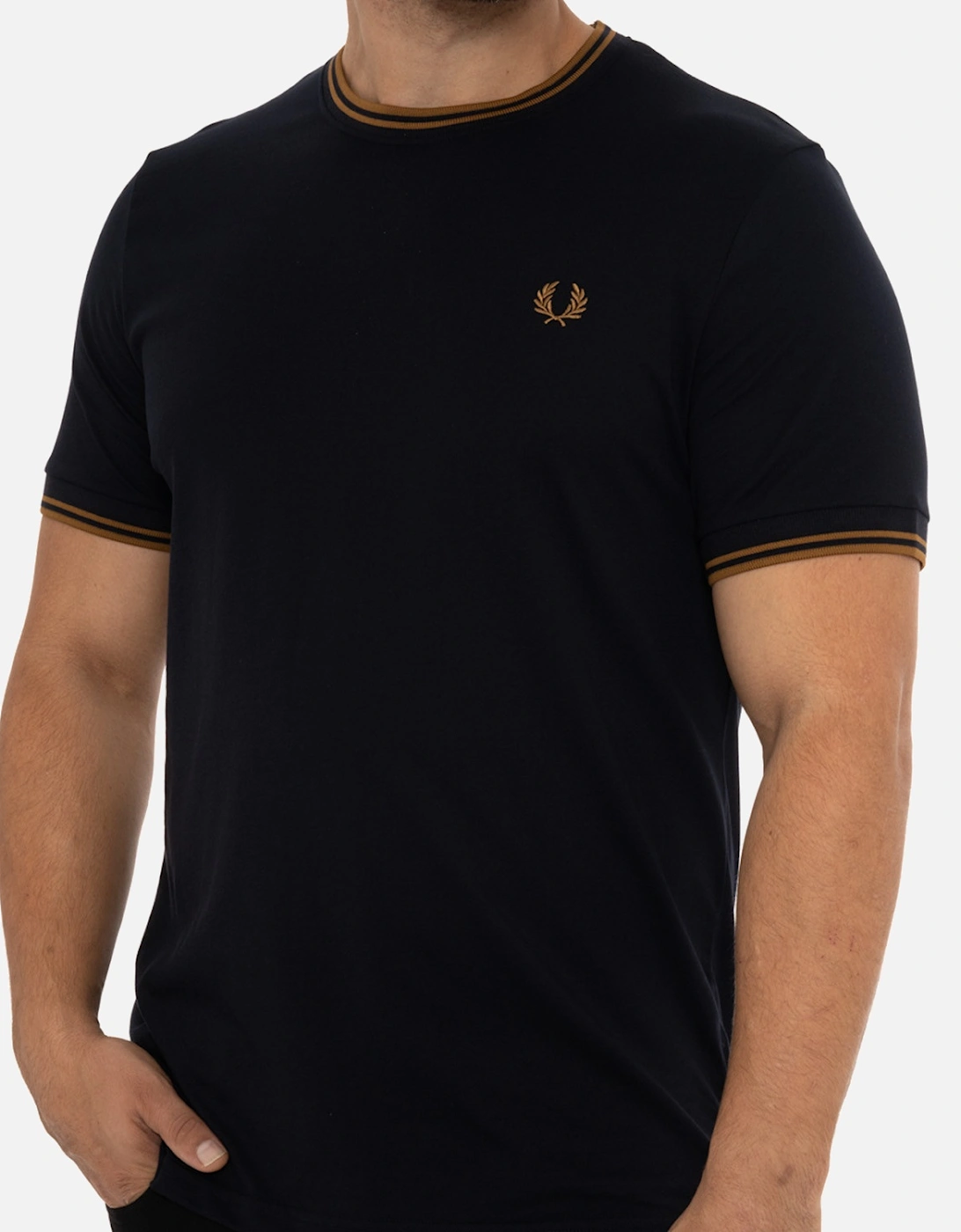 Mens Twin Tipped T-Shirt (Navy/Brown)