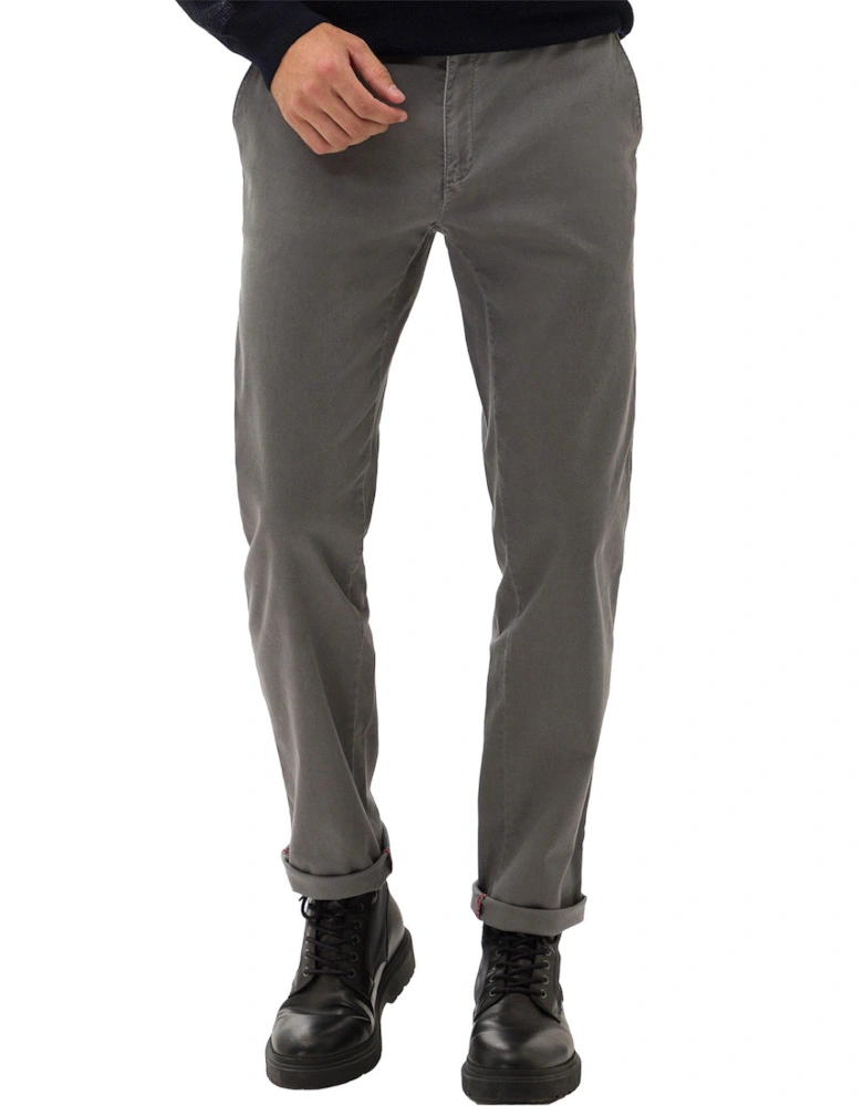 Mens Fabio Hi-Flex Cotton Trousers (Grey)