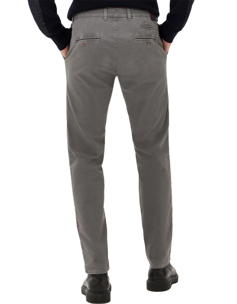 Mens Fabio Hi-Flex Cotton Trousers (Grey)