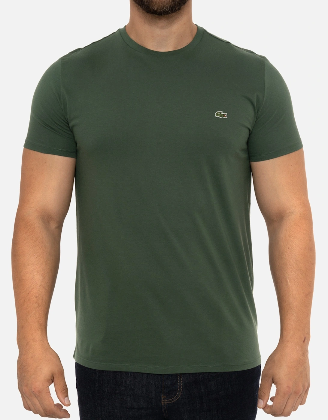 Mens Plain Crew T-Shirt (Green), 8 of 7