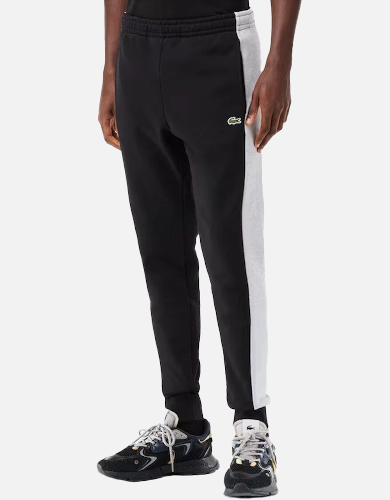 Mens Contrast Panel Logo Joggers (Black/Grey)