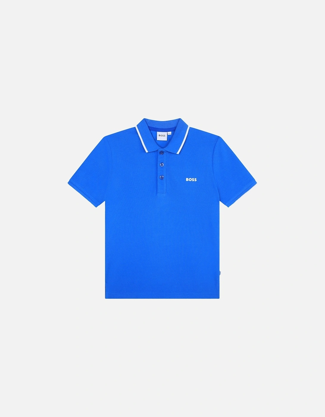 Juniors Contrast Trim Polo Shirt (Blue), 4 of 3