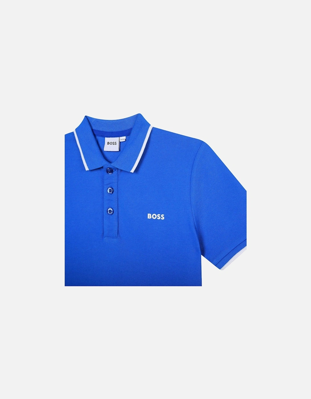 Juniors Contrast Trim Polo Shirt (Blue)