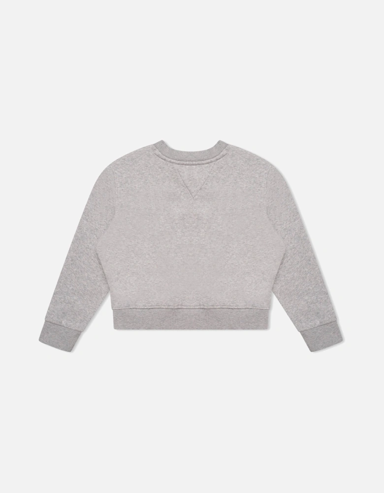 Juniors Sequin Flag Sweatshirt (Grey)