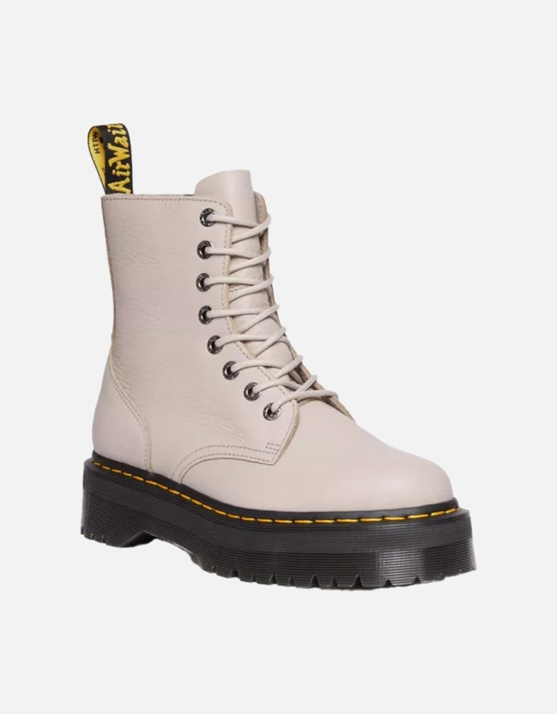 Dr. Martens Womens Jadon III Pisa Leather Platform Boots (Taupe)