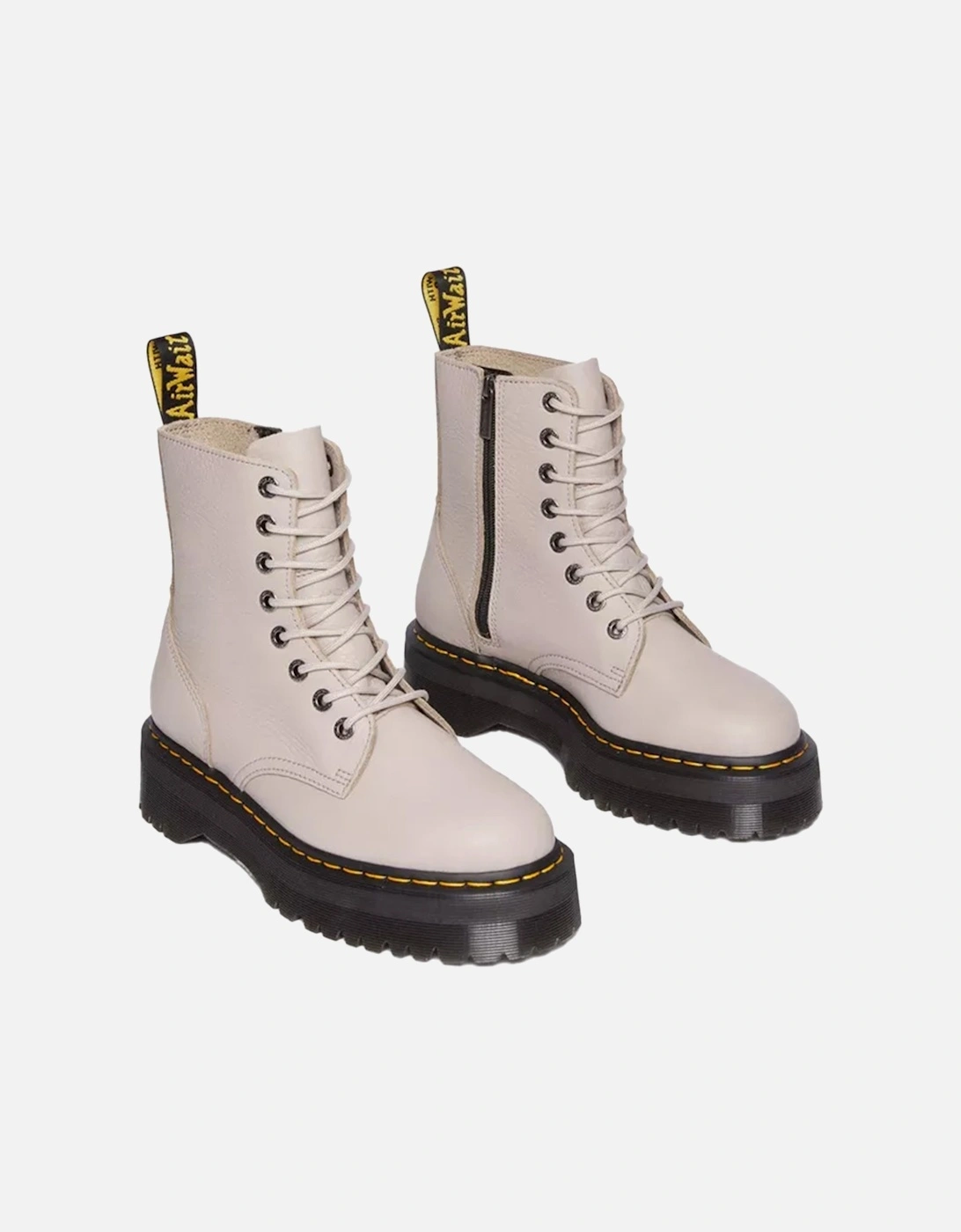 Dr. Martens Womens Jadon III Pisa Leather Platform Boots (Taupe)