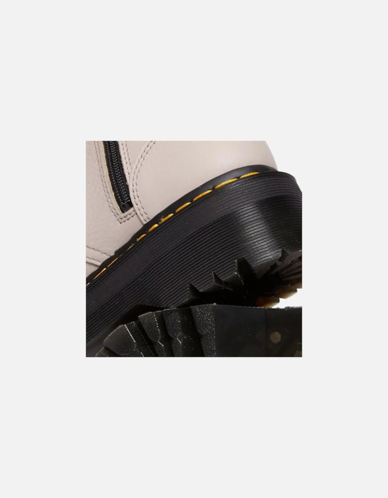 Dr. Martens Womens Jadon III Pisa Leather Platform Boots (Taupe)