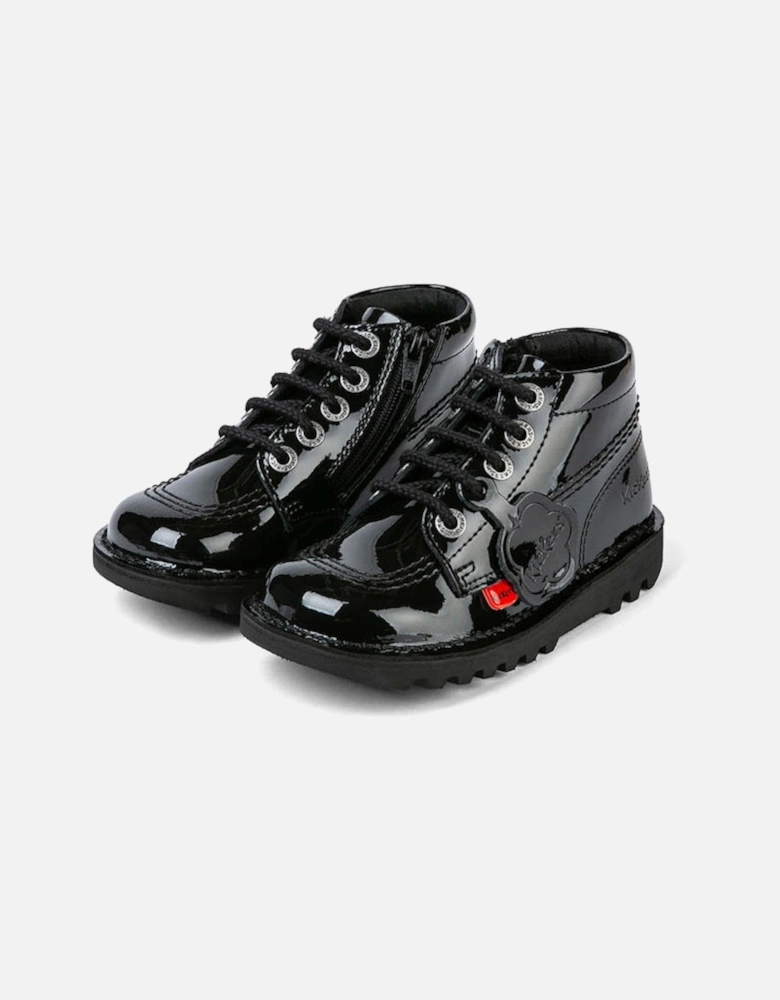 Infants Kick Hi Patent Shoes (Black)